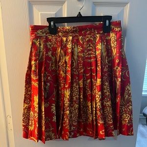 Versace red pleated skirt. Size Medium